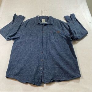 Dickies Shirt Men’s 2XL Shacket Thick Shirt Blue Long Sleeve Button Down Shirt